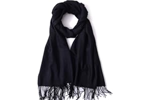 GERIINEER Winter Long Wool Soft Warm Tassel Scarves for Women Men Ladies 25 Solid color Scarfs Women Men Shawls and Wraps