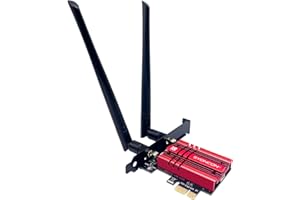 SYONCON Scheda WiFi 6E PCIe AXE5400 Chipset intel AX210 con Bluetooth 5.3 Scheda di rete Wireless PCI Express Adattatore Tri-Bande (6GHz/5GHz/2.4GHz) 5374Mbps per PC fisso Windows 10/11 (Rosso)
