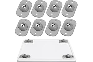TRVL FIELDER Self Adhesive Mini Rollers, Kitchen Appliance Ball Rollers, 360° Swivel Universal Wheel Casters, Adhesive Roll for DIY, Trash Can, Storage Box, Small Appliances (8, Grey)