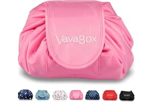VAVABOX Lazy,Bolsas de maquillaje con cordón, gran capacidad, impermeable, portátil, bolsa de cosméticos, bolsa de maquillaje, 20 pulgadas, bolsa de maquillaje con cordón