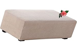 MeRcri Hockerbezug rechteckig Samt Jacquard Husse Überzug Bezug für Ottomane Fußbank Stretch bezug hocker Bezug für Ottomane (Color : #6, Size : 140x70-95cm)