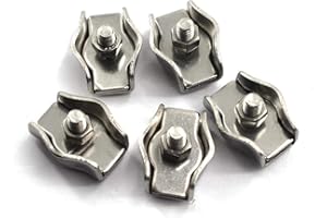 FLOMORE M6 - Abrazadera de cable de acero inoxidable 304 (10 unidades)