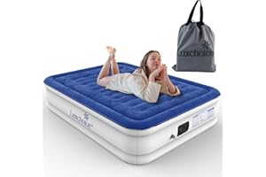 Luxchoice Materasso Gonfiabile Letto Gonfiabile Yawn Air Matrimoniale Singolo Materassino Gonfiabile con Veloce Pompa Integrata per gli Ospiti che Pernottano Traslochi Viaggi