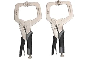 Amazon Basics Zwinge metallica, 11-inch, 2 unità (confezione da 1), Nero/Argento