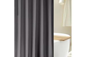 Ciusdkler 180x200 Duschvorhang, Badezimmer Vorhang Schwer, Duschvorhang Textil Waschbar, Duschvorhang Stoff mit 12 Haken, Dunkelgrau