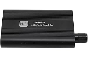 FOCKETY Headphone Amplifier, Portable 2 Stage Gain HiFi Earphone Amp, 16 to 300 Ohm 3.5mm AUX Input Output Earphone Amp Compatible with Mp3 Mp4 Phone Computers CD Players