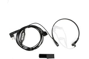 Retevis Słuchawki Walkie Talkie Throat Mic Covert Acoustic Tube zestaw słuchawkowy kompatybilny z 2-pinowym radiem Motorola CP040 DP1400 GP300 GP2000 Hyera G15/G18 2-drożne radio (1 szt.)