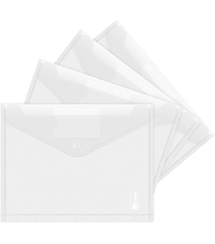 Produktbild von 6 Stück Dokumententaschen Mit Druckknopfverschluss Transparente Pp