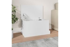 IKAYAA Baule da Esterno in Legno Box Giardino Baule da Giardino per Esterno Cassapanca Contenitore da Esterno per Mobili da Giardino Cuscini da Esterno-Bianco-50 x 30 x 28 cm