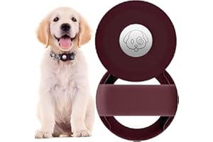 PKQTOP Pet Collar Holder for Airtag, Silicone Dog Collar Cover Compatible with Apple Airtag GPS Tracker, Waterproof Case for Cat Collar