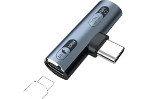 IVIVTOR USB-C Hörlursladdaradapter - 2-i-1 Ljudadapter & 100W Snabbladdning för Typ-C-enheter som Bärbara Datorer