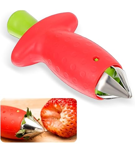 Kit 4 Pièces Ustensiles De Cuisine : Coupe-Fraises, Équeuteur, Dénoyauteur En Inox | Pour Fruits Et Légumes