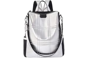 AlwaySky Femme Mode Sacs portés dos Argent Réfléchissant Backpack Personnalité Sacs bandoulière Daypack Argent