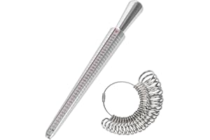 Towinle Ringgrößenmesser von 41 bis 76 mm, Fingergrößenmessgerät, Ringwerkzeug aus Metall oder Kunststoff, mit 3 Messskalen (EU, US, UK)