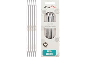 KnitPro 15 cm x 6 mm Nova Cubics Aiguilles à Double Pointe en Laiton Brillant