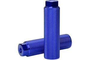EMIIF 1 par de clavijas universales para bicicleta, aleación de aluminio antideslizante pie de plomo apto para bicicleta BMX 3/8 pulgadas ejes - azul
