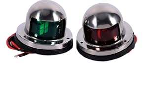 VIFERR Boat Navigation Light 12V Stainless Steel LED Marine Boat Yacht Light Red Green Bow Navigation Lamp for Pontoon Yacht Canoe