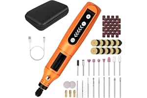 SBR Legacy Mini Cordless Rotary Tool Kit, 5-Speed and USB Charging with 80 Accessories, Multi-Purpose 3.7V Power Rotary Tool for Sanding, Polishing, Drilling, Etching, Engraving, DIY Crafts