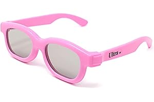 ULTRABYEASYPEASYSTORE Ultra 2 Pink Childrens Passive 3D Glasses Kids for Use with all Passive TVs Cinema Projectors and RealD Films Movies Circular Polarised 3D Glasses Passive Kids Movies Cinema 3D Glasses