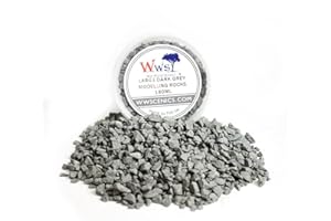 WWS WAR WORLD SCENICS WWScenics Large Dark Grey Modelling Rocks 2-5mm | 180ml Tub | Wargame Scenery & Basing Material