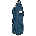 Bashariya Single Piece Jilbab In Firdaus Fabric With Attached Mouthpiece Naqab In Free Size (Very Loose Fit Small To 4XL- BAJLB-002)