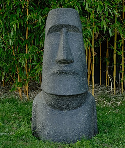 Moai Kopf Steinguss / Osterinseln Statue 100cm für Haus und Garten - 2