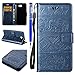 Produktbild EUWLY Lederhülle für [Huawei Y5 II / Huawei Y6 II compact], Ledertasche Handytasche Lederhülle Tasche Wallet Hülle im Bookstyle Handyhülle für Huawei Y5 II / Huawei Y6 II compact, Niedlich Karikatur Mandala Orient Indien Elefant PU Leder Flip Tasche Case Brieftasche Ledertasche Schutzhülle Etui Schale Magnetverschluss Hülle Handyhülle Kartenfächer Standfunktion für Huawei Y5 II / Huawei Y6 II compact + Blau Eingabestift-Elefant,Marine Blau