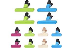 Zhtulck Verschlussclips, 12 Stück Clips für Tüten, Bunte Klammern für Tüten, Wiederverwendbar Tütenclips, Verschlussklammern Verpackung Süßigkeiten Snacks Frischhalten