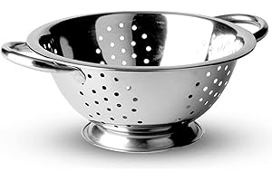 PARENCE. - Sieb mit Doppelgriff aus Edelstahl – Küchensieb 24 cm Durchmesser – vielseitig, robust, Edelstahl, Grau