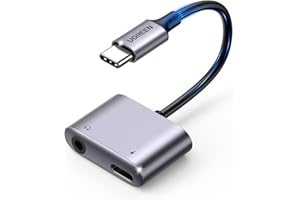 ‎UGREEN UGREEN Przejściówka do Słuchawek Ładowarka USB C PD i QC Rozdzielacz USB C typu C na 3,5 mm Konwerter Audio 2 w 1 Kompatybilny z Galaxy S21, S20, Note 10, iPad Pro 2020, Pixel 4 XL, Huawei P40.