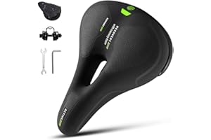 AYAMAYA Selle de vélo pour homme et femme, confortable, selle de trekking, VTT, selle de vélo avec réflecteur, protection contre la pluie, creuse, selle de trekking pour vélo électrique, vélo de randonnée.