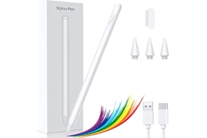 OUBEN Stylus Stift kompatibel mit iPad Apple Pencil (2018-2022 Version), Eingabestifte Pen kompatibel mit iPad/iPad Pro/iPad Mini/iPad Air, Palm Rejection, Magnetisch, Sensibel, mit 3 Ersatznibs