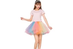 CHICWIND Karnevalskostüme Damen Regenbogen Tüllrock Rock Tütü(MEHRWEG)