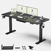 FLEXISPOT Standing Sitting Desk 160 x 60 cm Electric Height Adjustable Desk with Memory Function Control Panel for Home Offic