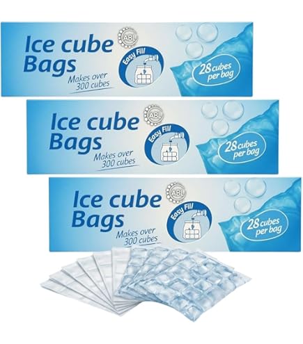 60 sacchetti per cubetti di ghiaccio per congelatore, possono realizzare 1.680 cubetti di ghiaccio, inodore, sacchetti per ghiaccio per cubetti di ghiaccio, include taccuino SOL