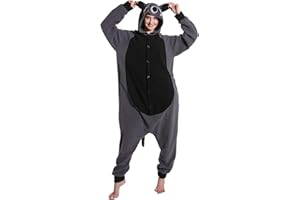 dressfan Unisex Adult Animal Pyjamas Waschbär Cosplay Kostüm