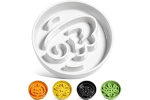 LE TAUCI Gamelles pour Chien en céramique - Gamelle pour Chien de Petite et Moyenne Race - Gamelle pour Chiot - pour mangeurs Rapides, Ange Blanc, M-675 ML