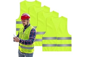 UTEFIF 4 Stück Warnwesten Auto Damen Herren Erwachsene,Sicherheitsweste,Warnweste Pannenweste,Reflektorweste Auto,Unfallweste,für Autofahrern Fahrern Arbeitskräften