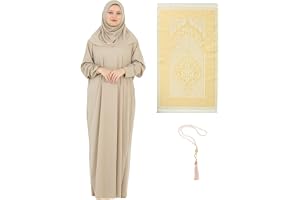 Prien Damska sukienka modlitewna z hidżabem dywan Tasbih muzułmański zestaw islamskie ubrania Abaya Jilbab Dubai Kaftan na Eid Ramadan