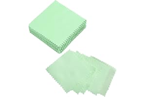 TOMEDEKS Tomodoks 50 Pack Jewelry Polishing Cloth Cleaning Cloth for Sterling Silver Gold Platinum (Green)