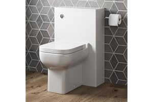 ARTIS 500mm Bathroom Toilet Back to Wall Furniture Unit Pan Soft Close White Modern