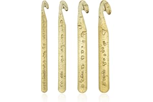 COACOM Set di 4 uncini in cristallo, con manico ergonomico, per maglieria a sciallo, accessori per utensili a maglia spessi, adatti per principianti, filati mm 12, 15, 18, 20