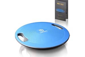 High Pulse Balance Board INCL. fiche d'exercice – Planche d'équilibre avec poignées pour entraîner Force et Coordination (Ø 40 cm)