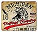 Produktbild SHAQ Eagle Mouse Pad Mauspads, Hand Drawn City of Detroit Michigan Digital Art with a Portrait of an Eagle, Standard Size Rectangle Non-Slip Rubber Mousepad, Pale Brown Black Red
