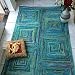 Produktbild Green Decore Teppich aus recycelter Sari-Seide, 120 x 180 cm, Blau/Grün