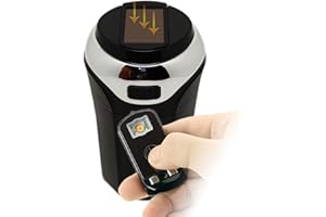 STOREBAO Auto Aschenbecher mit Solar Feuerzeug und LED Licht, kein Aufladen, Abnehmbarer und tragbarer Zigarettenanzünder (Schwarz)