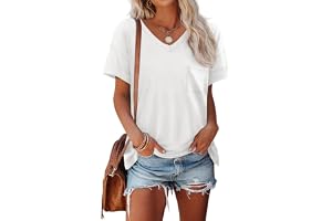 Airmood Dam sommar ledig lös passform t-shirt toppar kortärmad v-ringad t-shirt