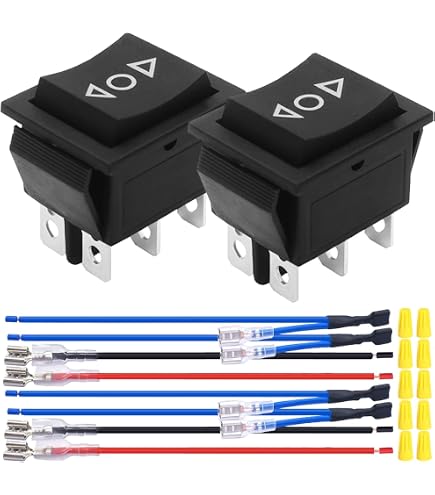 EMagTech 2 Interruttori A Bilanciere Impermeabili IP66 – 6 Pin, 3 Posizioni ON-OFF-ON, 20A 12V, DPDT, Per Auto, Barche E Camper
