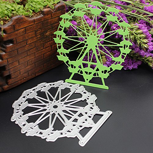 Amazingdeal365 Riesenrad Metall Form Schablonen Schneiden DIY Dekor Sammelalbum Karten Buchzeichen Lesezeichen als Geschenk für Freunde Geburtstag Kinder,Kindergarten Hobby Schule Handarbeit Unterricht usw. Ein tolles Geschenk! - 2
