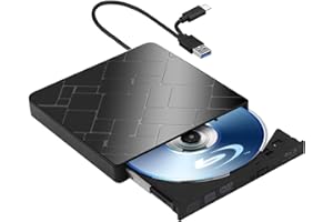 TOMVYTER Lecteur portable externe Blu-Ray externe, lecteur Blu-Ray externe, lecteur DVD/BD Graveur 4K Blu Ray avec USB 3.0 Type-C, Graveur DVD/CD ROM pour ordinateur portable PC Mac OS MacBook Windows
